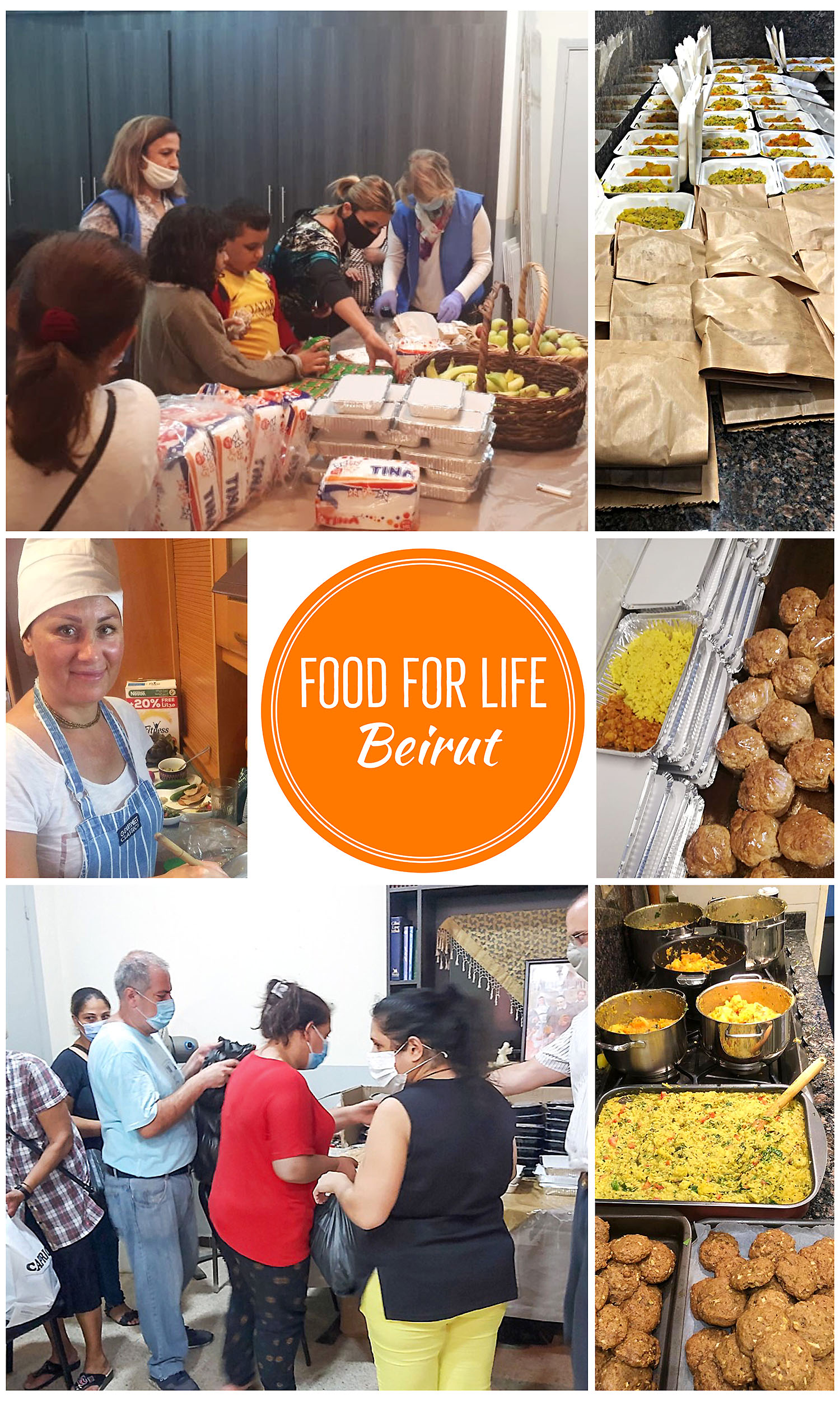 Food for Life Instagram @foodforlife.beirut, charity project, join participate donate for people in need after economic collapse and blast in Beirut Lebanon - home of kirtan Hare Krishna maha mantra